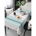 thumbnail image 6 of Teal Aqua Stripes Table Cloth, Minimalist Abstract Vertical Lines Waterproof Tablecloth for Rectangle Tables, Reusable Washable Fabric Table Cover for Restaurant Kitchen Dining Tables 60"x120", 6 of 6