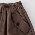 thumbnail image 6 of CPNG Girls Casual Baggy Cargo Pants Teen Girls Multi-Pocket Straight Wide Leg Athletic Pants Loose Elastic Waist Cargo Trousers(Coffee,5-6 Years), 6 of 8