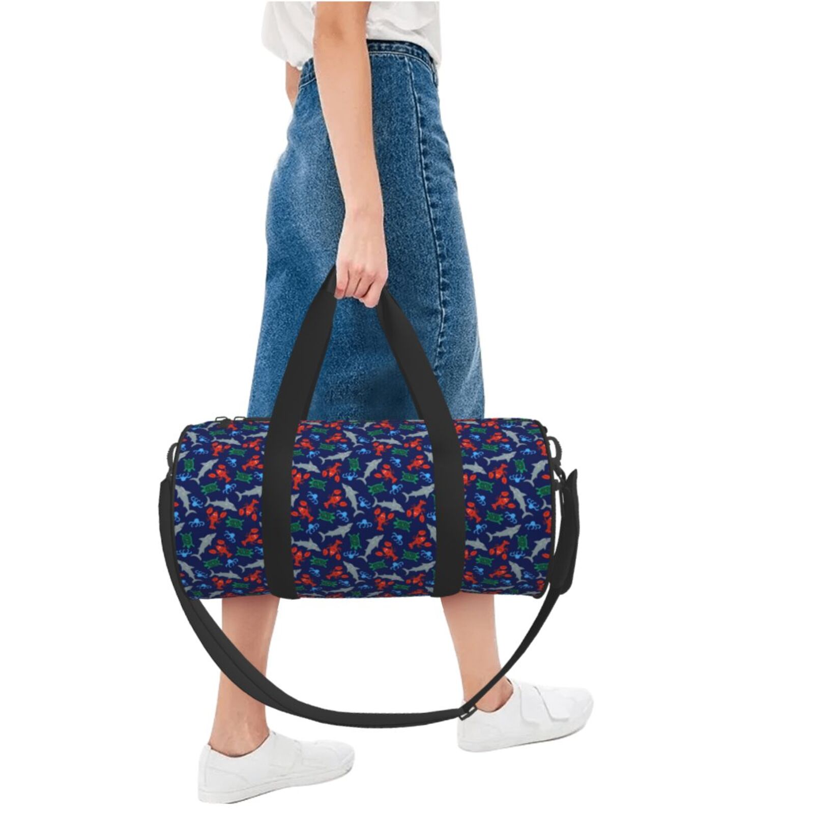 Vsdgher Deep Down In The Ocean 45L Foldable Duffel Bag, Sports Gym Bag,Overnight Bag, Portable Weekender Bag for Airplanes