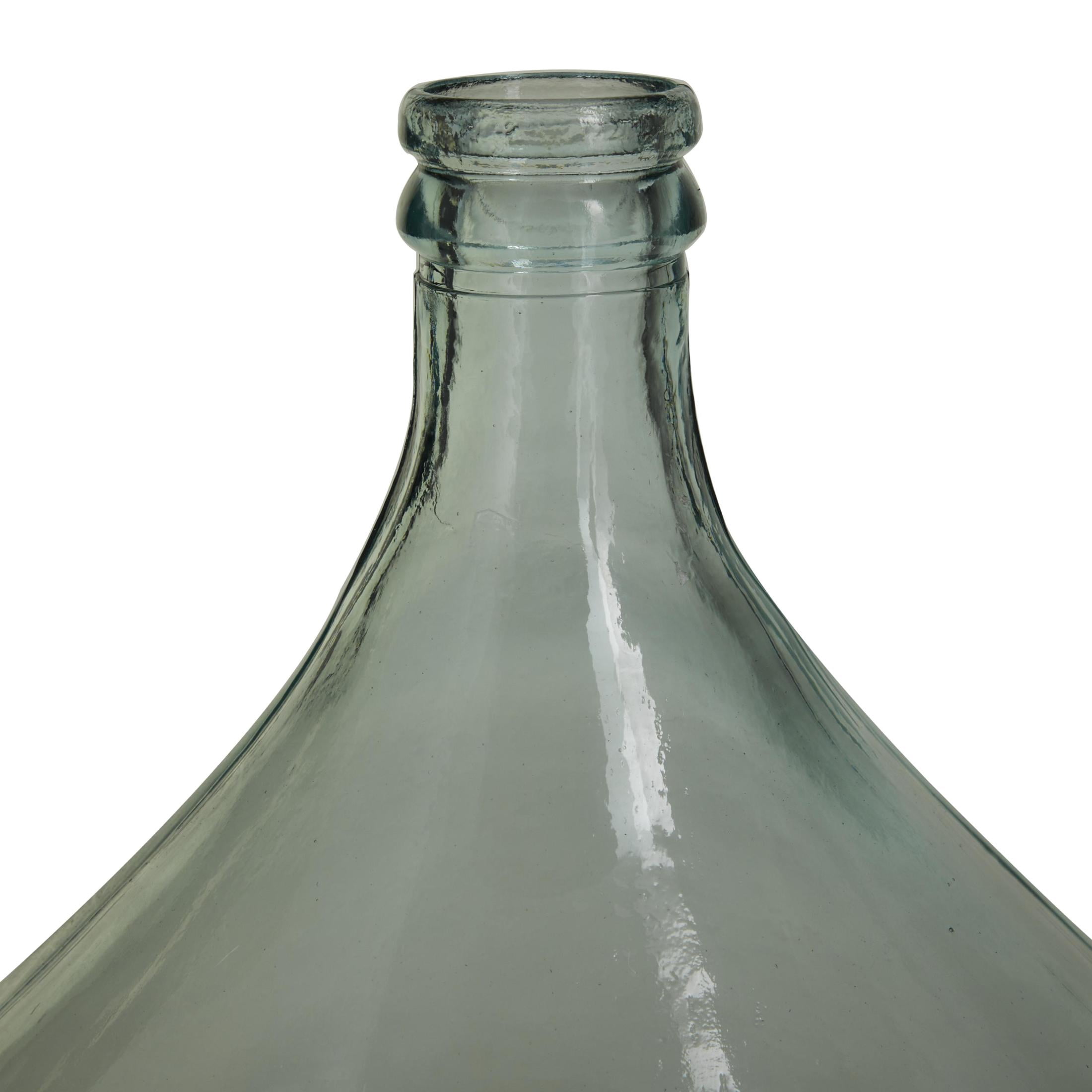 DecMode 22" Handmade Spanish Bottle Neck Light Blue Recycled Glass Vase