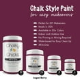 thumbnail image 4 of Chalky Chicks 32 Fl Oz Matte Logan Berry (Plum) Chalk Paint for Furniture Without Sanding - No Prep Furniture Paint No Sanding All in One for Crafts, Wood, Walls, Cabinet, Metal, Dresser, Farmhouse, 4 of 9