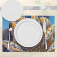 thumbnail image 3 of Ambesonne Nautical Place Mats Set of 4, Shells in Sea Ocean, Standard Size, Blue and Apricot, 3 of 6