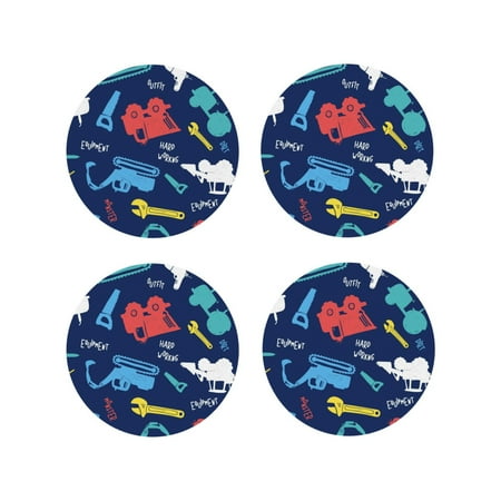 

Tideii Colorful Excavator for Leather Coasters 4 Pieces Anti-fouling and Anti-scalding Decorative Coasters Suitable for Restaurants Kitchens Coffee Shops-Round Shape