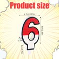 thumbnail image 2 of Birthday Candle, Cartoon Red and White Birthday Cake Candle Decorative Number Candle Cake Topper Candle Birthday Cake Decorations for Cartoon Birthday Party Supplies (Number 6), 2 of 7