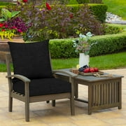 ARDEN Outdoor Deep Seat Cushion Set, 24 x 24, Water Repellant, Fade Resistant, Deep Seat Bottom and Back Cushion for Chair, Sofa, and Couch, Black Leala