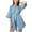 zb-Blue, variant on Hvyesh Lightweight Kimono Bathrobe for Women Terry Cloth Robes Casual Knee Length Towel Bathrobe
