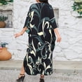 thumbnail image 4 of HAJWOH Kaftan Beach Dress Women’s V Neck Batwing Sleeve Lightweight Plus Size Cover Up Maxi, 4 of 6