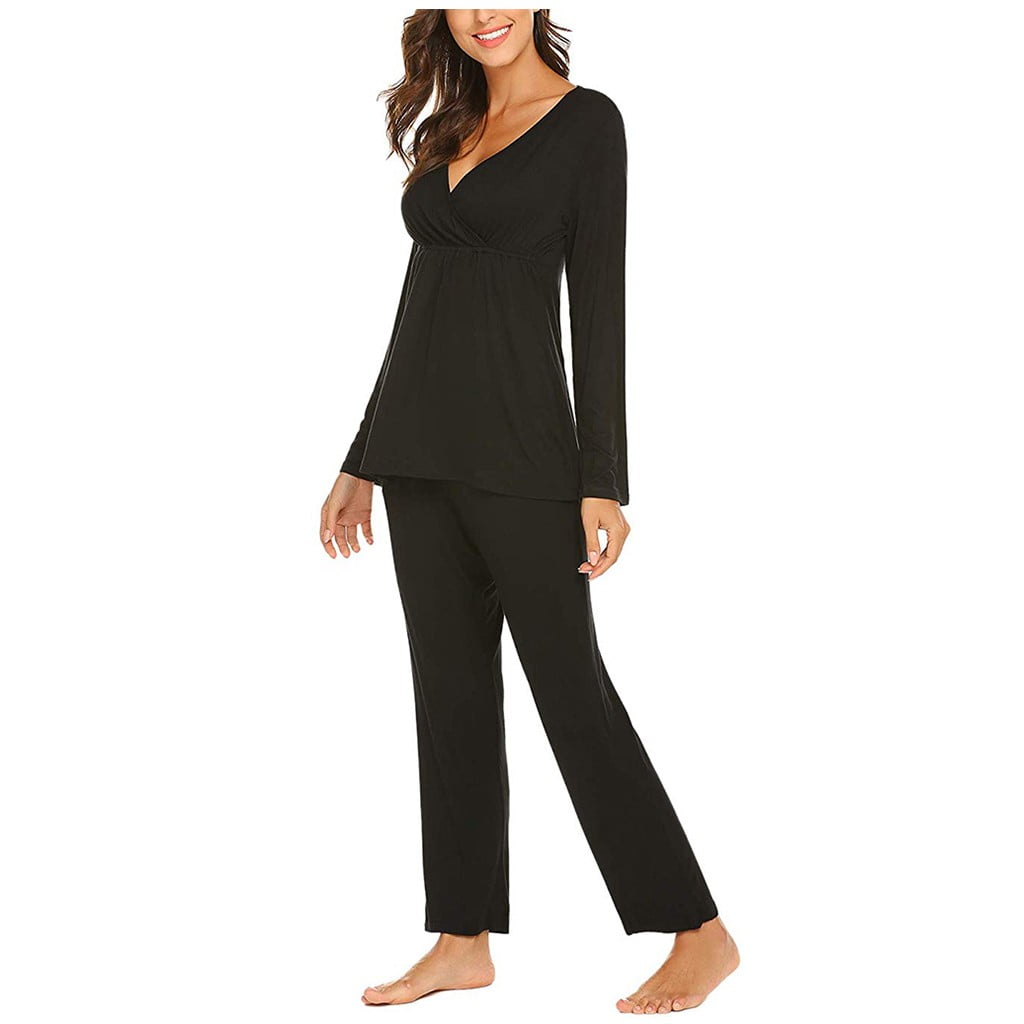 Dadaria Maternity Pajamas Pants Set Women Maternity Long Sleeve Nursing