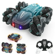 Growsly 360° Spin Drift 4WD Double Sided RC Stunt Car Toy with Headlights RC Car for 4-12 Years Old Kids, Blue