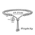 thumbnail image 2 of PAURO Initial Bracelets for Women Letter A-Z Beaded Silver Gold Plated Stainless Steel Simple Dainty Personalized Statement Delicate Alphabet Elegant Charm Jewelry Silver P, 2 of 3