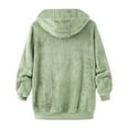 thumbnail image 4 of cllios Womens Winter Fuzzy Fleece Jacket Hooded Color Block Patchwork Cardigan Coats Oversized Fluffy Sherpa Outerwear with Pockets, 4 of 4