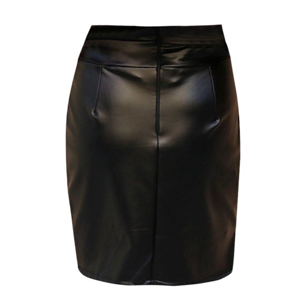 Jupe midi uni NOIR - RIU Paris