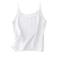 thumbnail image 2 of White Women's Short Sleeve T-shirt, Cotton Linen Camisole Tops For Women Spaghetti Strap Loose Fit Tank Top Summer 2025 Casual Sleeveless Shirts,Women's Short sleeve T-shirt XXL, 2 of 7