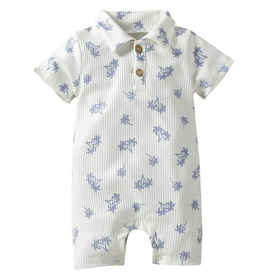 Mercatoo Baby Girls Boys Sleeveless Coconut Tree Prints Romper Toddler Bodysuits Jumpsuit Summer Clothes for Babies