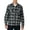 Black Gray, variant on Mens Flannel Shacket Long Sleeve Plaid Button Down Shirt Jacket Light Cotton Blend Outdoor Overshirt NVB LRG