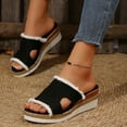 thumbnail image 4 of ZEZKT Women's Flat Slippers Sandals Dressy Summer Open Toe Slip On Leather Slide Sandals Black 5.5, 4 of 7