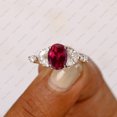 thumbnail image 5 of Oval Ruby Proposal Ring, 925 Sterling Silver Ring, Engagement Ring, Minimalist Ring, Marquise Diamond Ring., 5 of 5