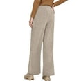 thumbnail image 4 of HXWCHs Winter High Waist Corduroy Trousers for Women Comfortable Relaxed Wide Leg Drawstring Pants WITH Pockets Full Length Casual Bottoms XL White, 4 of 7