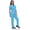 Turquoise, variant on V Neck Unisex Scrub Set, Top and Pants Lightweight Stretch Fabric for Home Attendant and Nurse Uniform