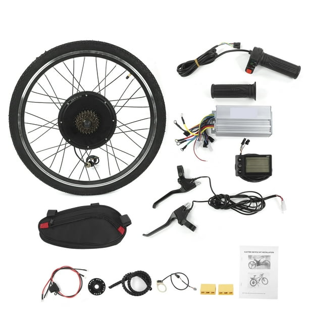 Kit Velo Electrique Kit de Conversion Velo Electrique Resistance a l Usure et a la Corrosion avec LCD Metre pour Velo Electrique pour la Plupart des Gens 1500W Puissance 48 N.M Torsion