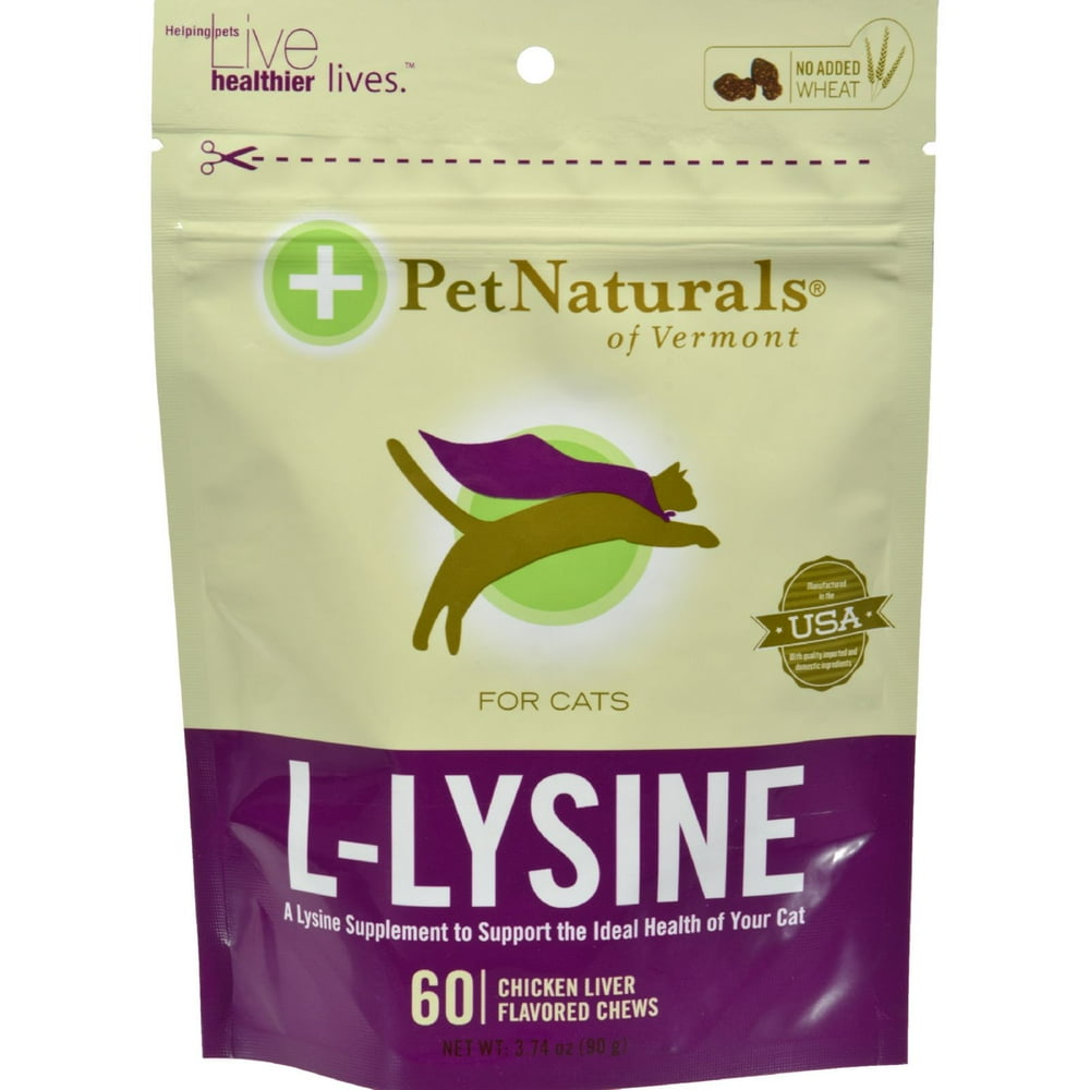 Pet Naturals of Vermont LLysine for Cats Chicken Liver 60 Chewables