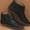 H-Black, variant on Kcodviy Color Boots Block Suede Women's Leather Boots Short Solid Heel Side Women Boots with Heels Women's Zipper Boots Women's Womens Lug Sole Platform Boots Boots
