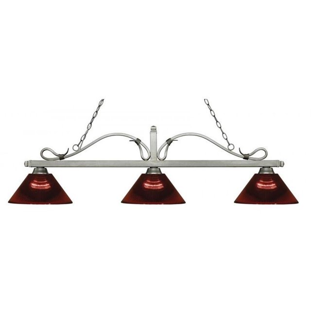 Z-Lite Melrose 3 Light Billiard Light in Antique Silver