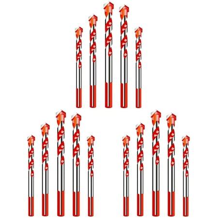 

15 pcs Ceramic Tile Drill Bits Glass Triangle Drill Bits Wood Drilling Bits Concrete Drill Bits