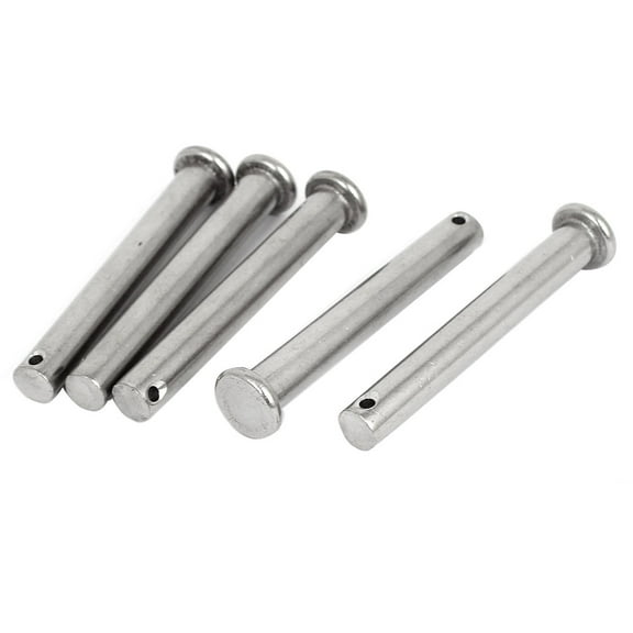 Unique Bargains M8x60mm Flat Head 304 Stainless Steel Round Clevis Pins 5Pcs