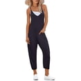 thumbnail image 2 of Ekouaer Jumpsuits for Women Sleeveless Spaghetti Strap Ribbed Overall Jumpsuit V Neck Summer Romper with Pockets 2024, 2 of 5