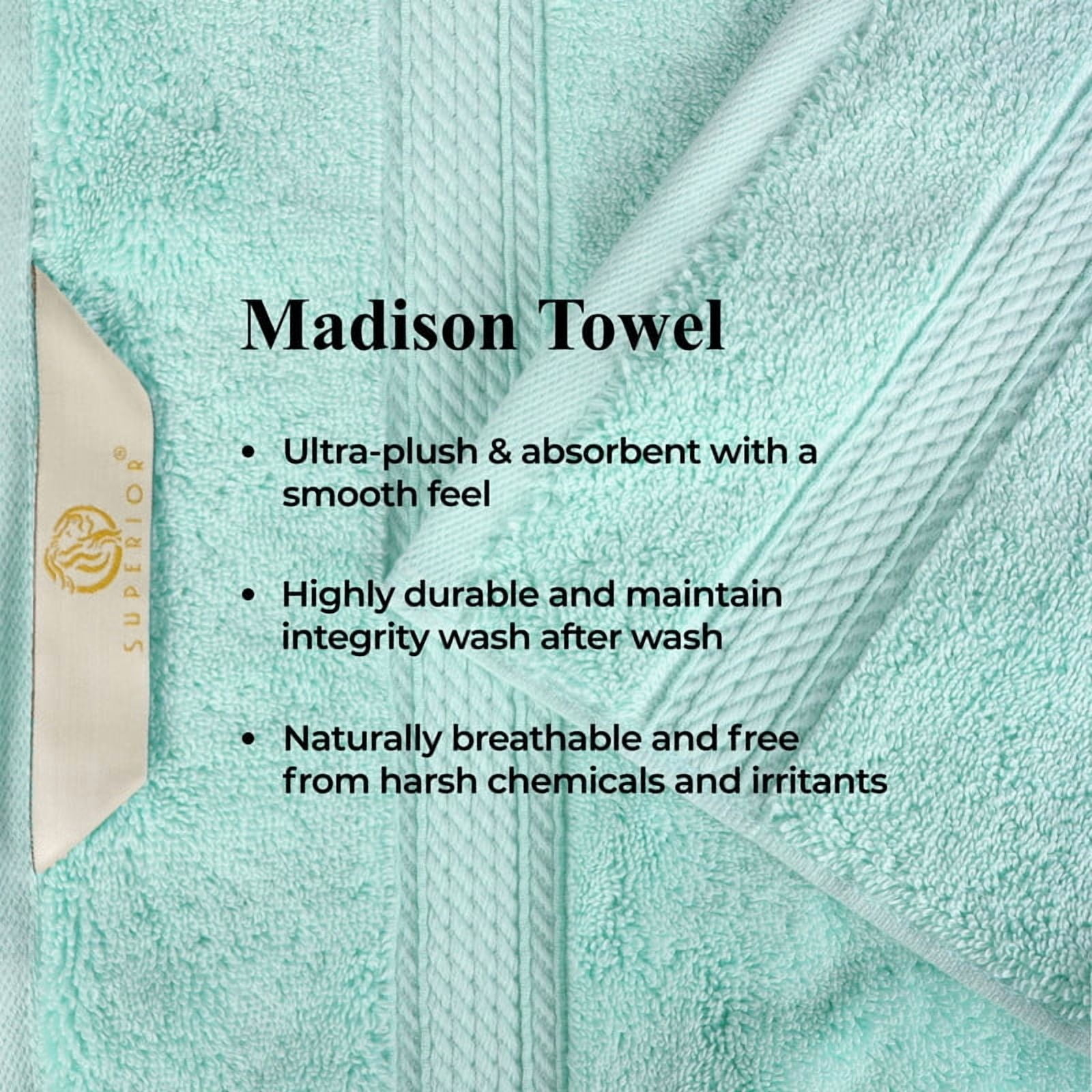 Superior 800 GSM Egyptian Cotton 3-Piece Towel Set, Soft Ultra Absorbent Towels, White