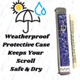 thumbnail image 4 of Sparkling Art Glass Mezuzah - 3.5 Inch - Easy Mount - Weatherproof Metal Case - Gift Box and Non-Kosher Scroll Included - Hand Made in USA by Tamara Baskin Art Glass (Blue), 4 of 4