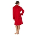 thumbnail image 4 of Aria Women’s Knit Stretch Velour Long Sleeve Zip Front Sleepwear Robe with Pockets, Sizes S-5X, 4 of 6