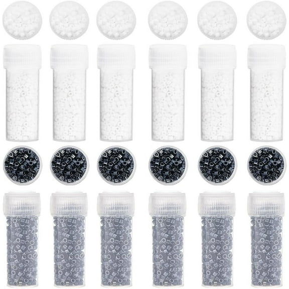 1 Set 60G White Black Seed Beads 2mm Cylinder Seed Beads Glass Seed Bead Bulk Round Pony Bead Glass Seed Beads Mini Spacer Beads for Jewelry Making Beading Earrings Bracelet Necklace DIY Crafts