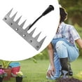thumbnail image 6 of figatia Multipurpose er s Rake Efficient Easy to Use Metal Lawn Loosening Garden Grass Pulling Tool for Gardening Cultivating 8 Tips, 6 of 8