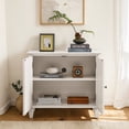 thumbnail image 3 of Hassch Accent Cabinet with 2 Doors, Small Buffet Sideboard with Adjustable Shelf, Credenza for Living Room, Dining Room, Kitchen, Entryway, Hallway, Antique White, 3 of 9
