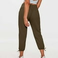 thumbnail image 2 of Riforla Yoga Pants Women Cropped Loose Sports Jogging Pants with Pockets Comfortable Casual Women's Pants Brown XXL, 2 of 6