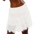 thumbnail image 6 of YUTK Women's Plus Size Stretch Skirt - Ladies' Solid Color Pleated Lace Lined Two-Layer Sexy Skirt White M, 6 of 7