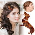 thumbnail image 1 of Pinza para el pelo de acetato con forma de salchicha de perro, 1 of 8