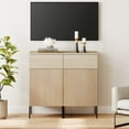 thumbnail image 5 of WAMPAT Buffet Sideboard Cabinet with Storage, Modern 2 in1 Buffet Cabinet with Charging Station and 2 Drawers, Adjustable Shelves, Wood Media Console Coffee Bar Table for Kitchen, Living Room，Beige, 5 of 13