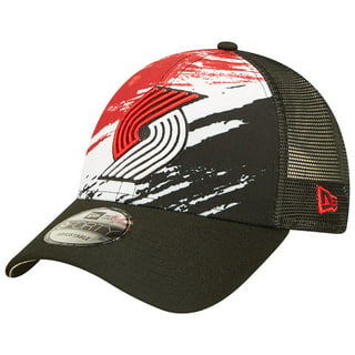 New Era Men's New Era Black/White Portland Trail Blazers Script Pinwheel  59FIFTY Fitted Hat
