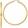 thumbnail image 1 of 10K Yellow Gold Polished 2.5mm Tube Hoop Earrings (50 X 55.45) Made In Peru 10t928, 1 of 5