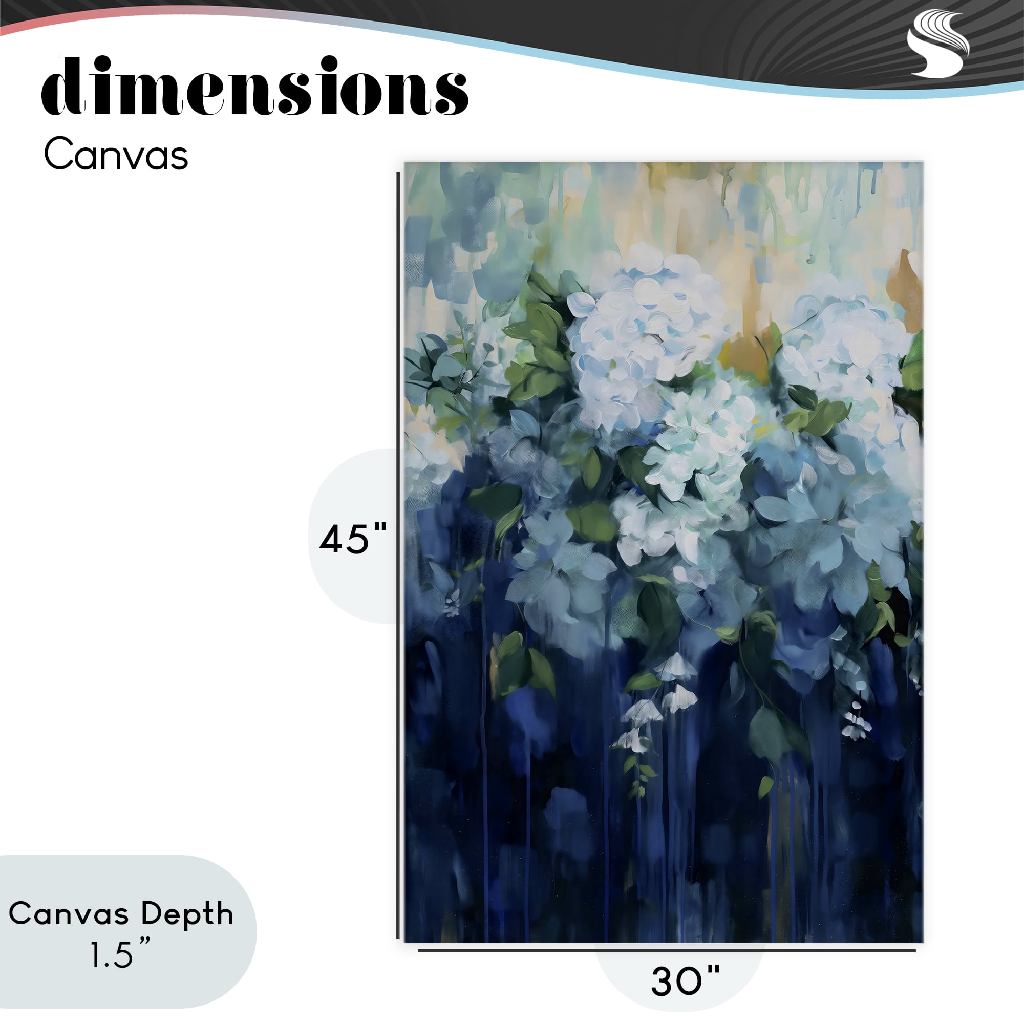 Stupell Industries Lush Blue Hydrangea Abstract Canvas Wall Art, design by Gina Kelly
