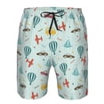 thumbnail image 3 of Honeii's Transport Travel Print Men's Casual Shorts with Drawstring，Swim Trunks Quick Dry Beach Shorts, 3 of 5