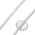 thumbnail image 2 of 3.7mm Solid .925 Sterling Silver Square Box Chain Necklace, 24 inches, 2 of 7