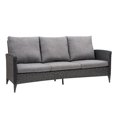 thumbnail image 1 of CorLiving Parkview Wide Rattan Wicker Patio Sofa, Charcoal Grey, 1 of 8