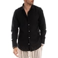 thumbnail image 2 of QWZNDZGR Mens Casual Button Down Shirt Long Sleeve Chambray Shirt Business Blouse, 2 of 8
