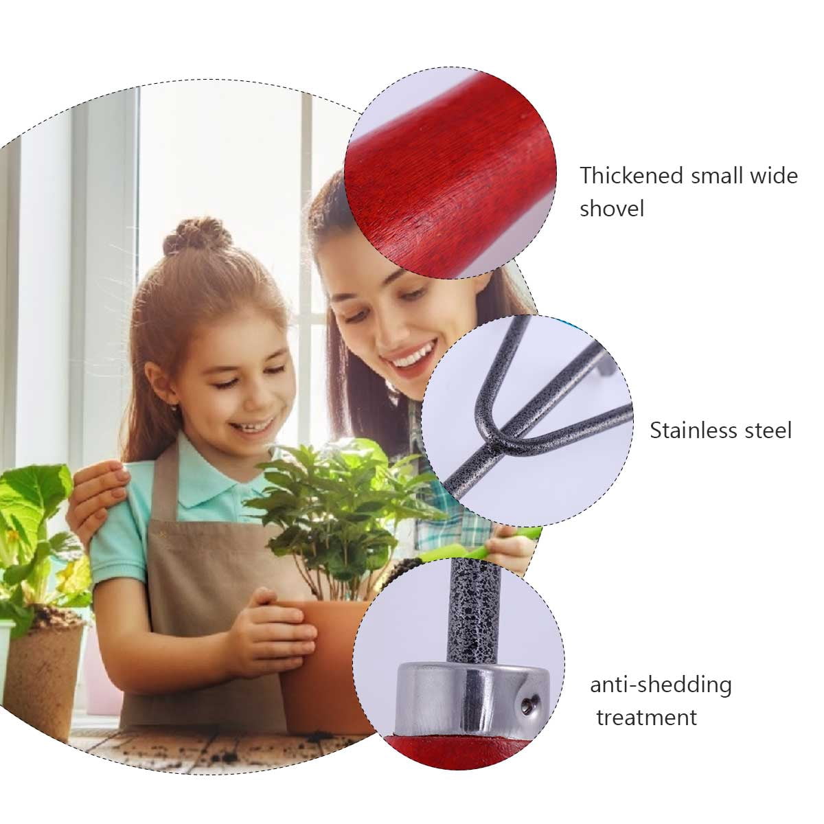 4-Piece Small Hand Cultivator Set for Weeding, Soil Turning, Gardening Tools for Plant Care and Yard Maintenance