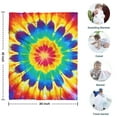 thumbnail image 4 of Colorful Rainbow Tie Dye Spiral Pattern Blanket,Comfortable Soft Flannel Throw Blanket,All Season,Warm Lightweight Blankets for Sofa Bed Couch Living Room Chair,30"x40", 4 of 4