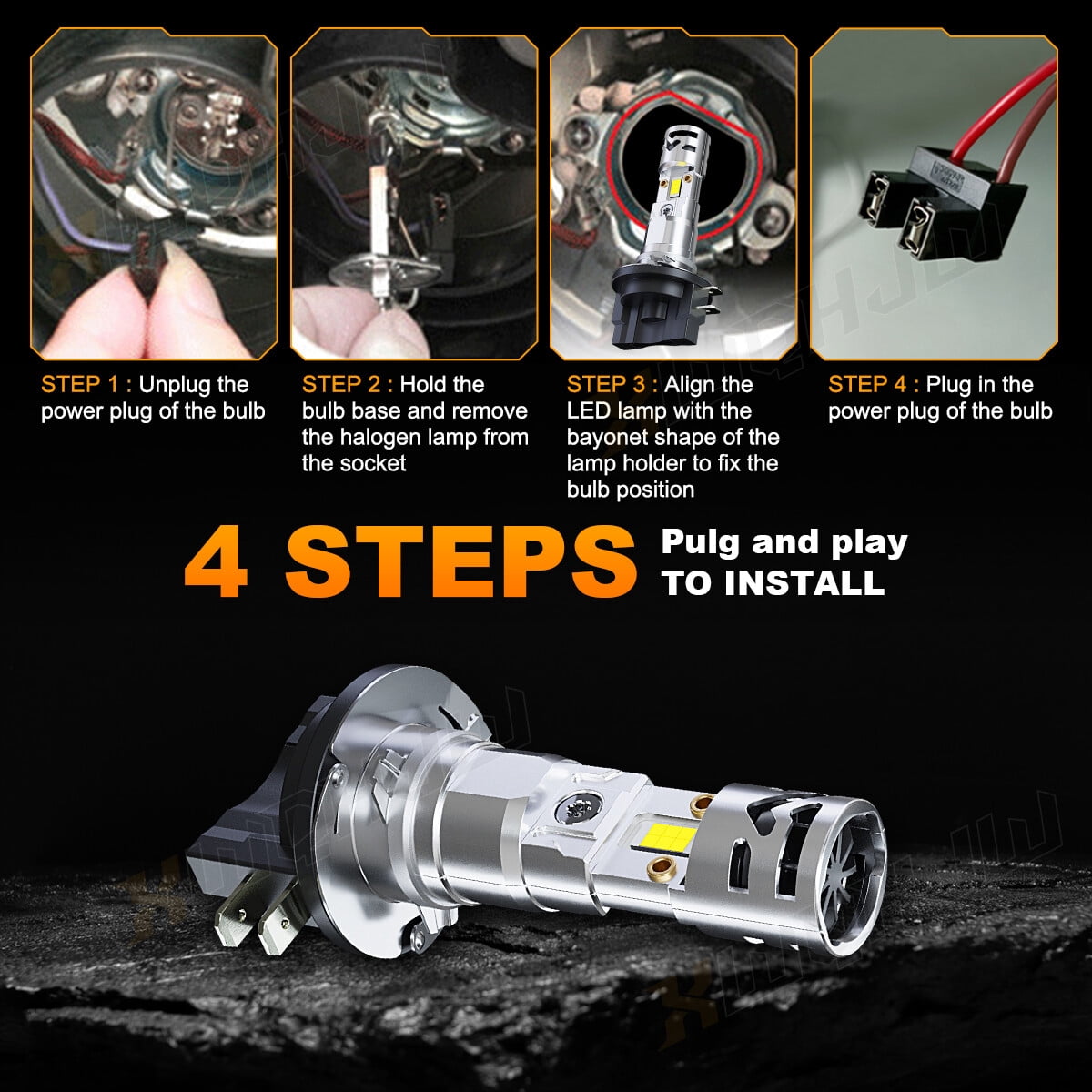 2x H11B LED 120W 12V Low-Beam Car/Truck Headlight Bulbs Bright Light 6500K